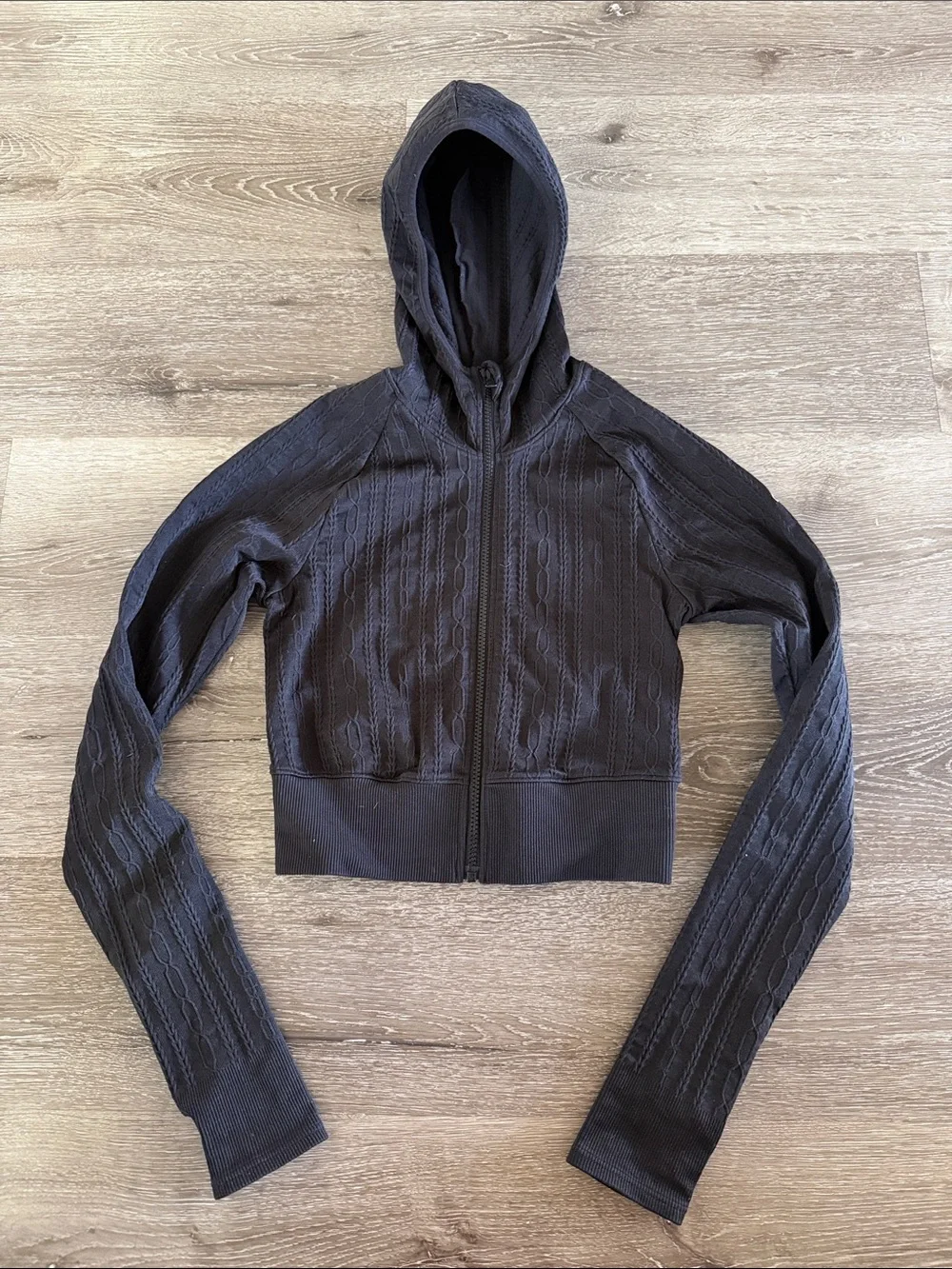 Alo Seamless Cable Knit Jacket, size XS
